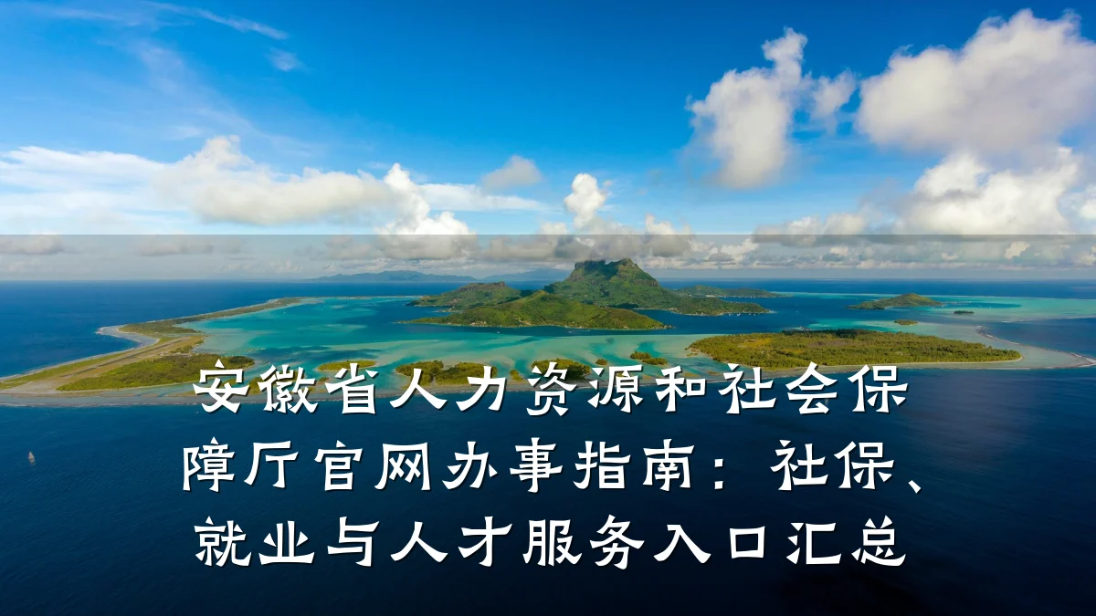 安徽省人力资源和社会保障厅官网办事指南:社保、就业与人才服务入口汇总
