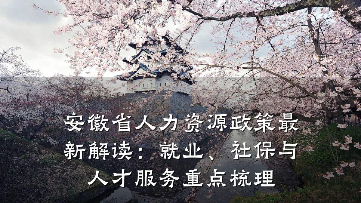 安徽省人力资源政策最新解读:就业、社保与人才服务重点梳理