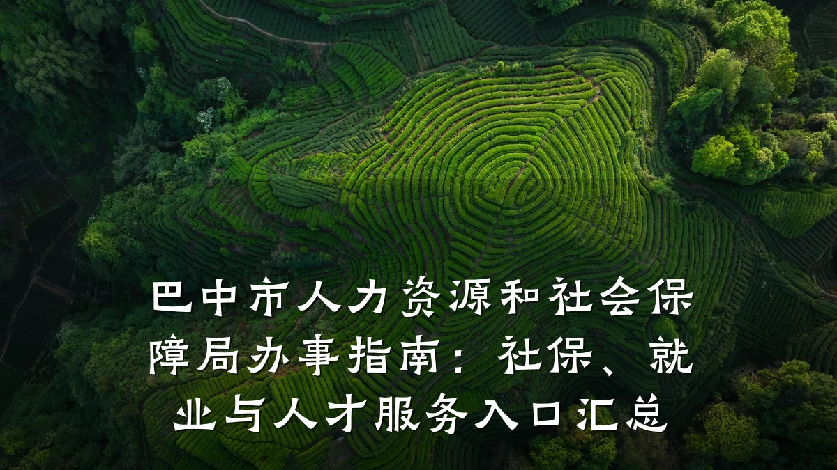 巴中市人力资源和社会保障局办事指南:社保、就业与人才服务入口汇总