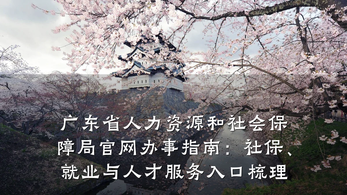 广东省人力资源和社会保障局官网办事指南:社保、就业与人才服务入口梳理