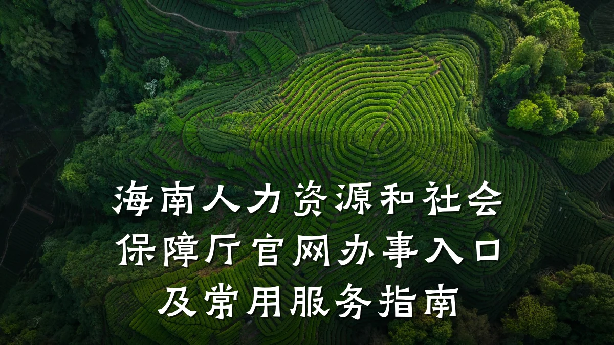 海南人力资源和社会保障厅官网办事入口及常用服务指南
