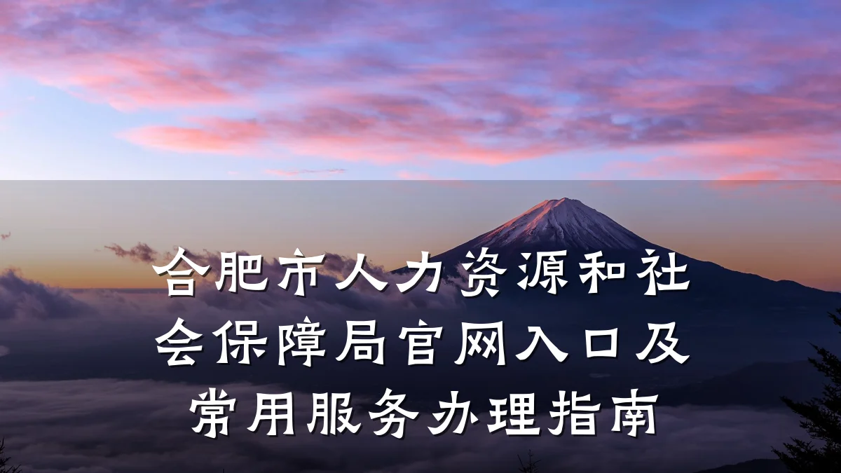 合肥市人力资源和社会保障局官网入口及常用服务办理指南