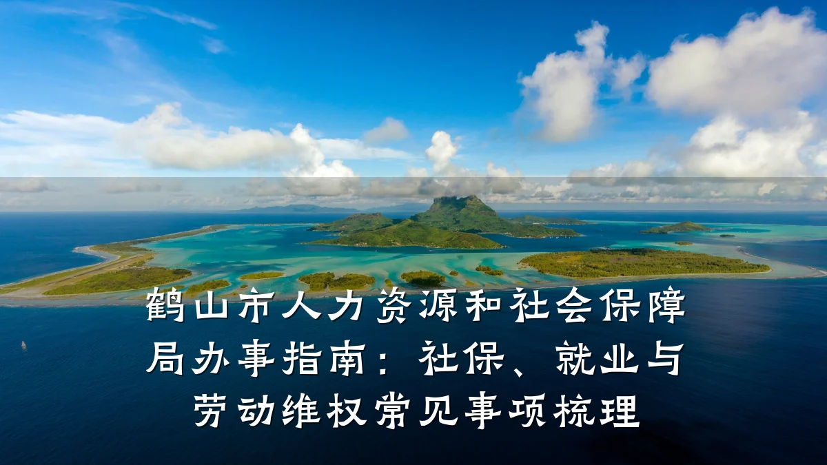 鹤山市人力资源和社会保障局办事指南:社保、就业与劳动维权常见事项梳理