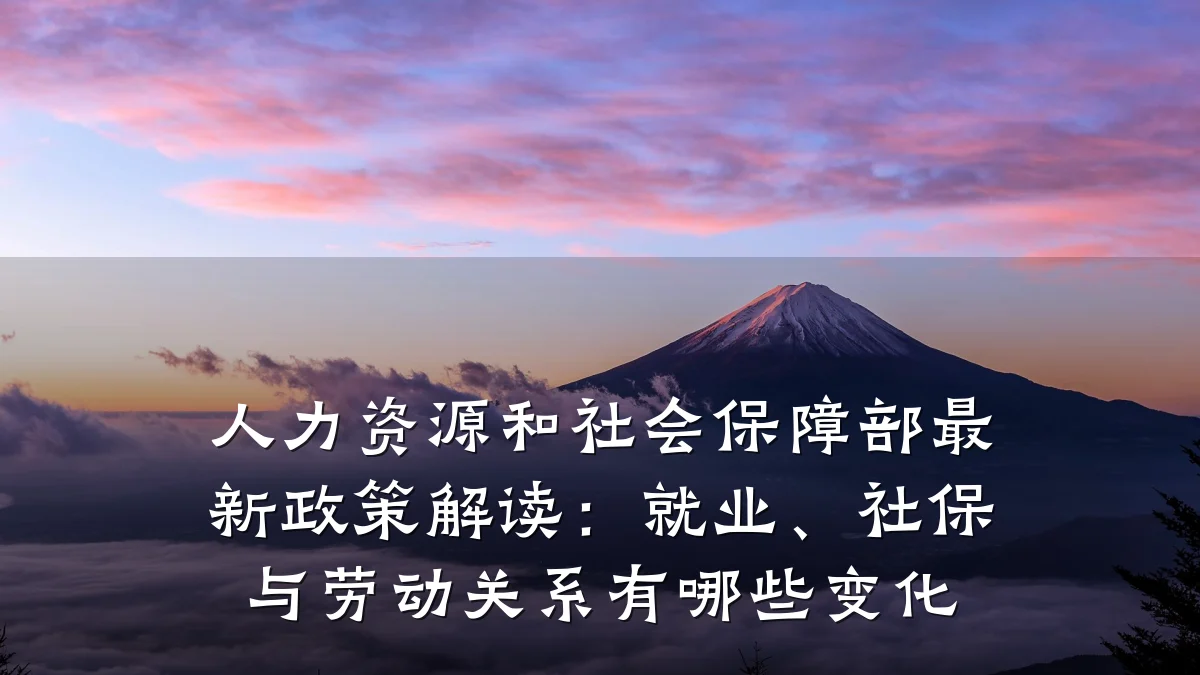 人力资源和社会保障部最新政策解读:就业、社保与劳动关系有哪些变化