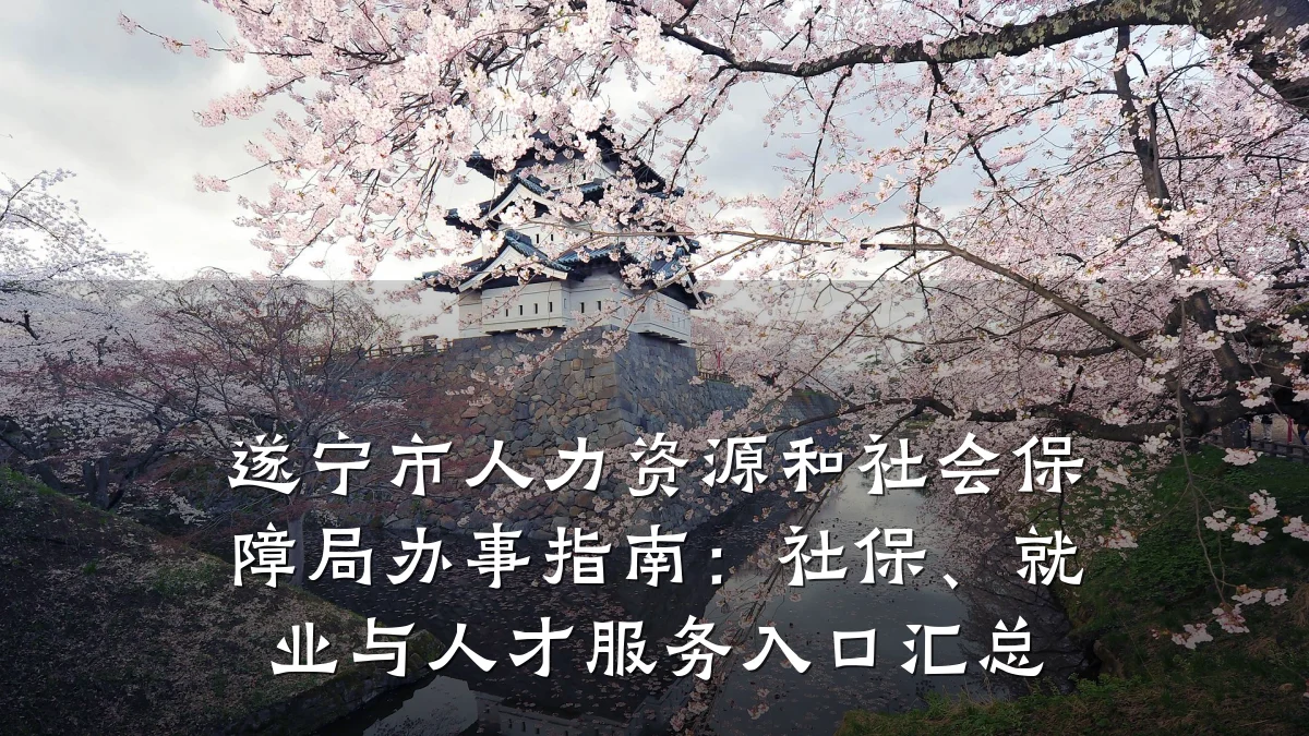 遂宁市人力资源和社会保障局办事指南:社保、就业与人才服务入口汇总