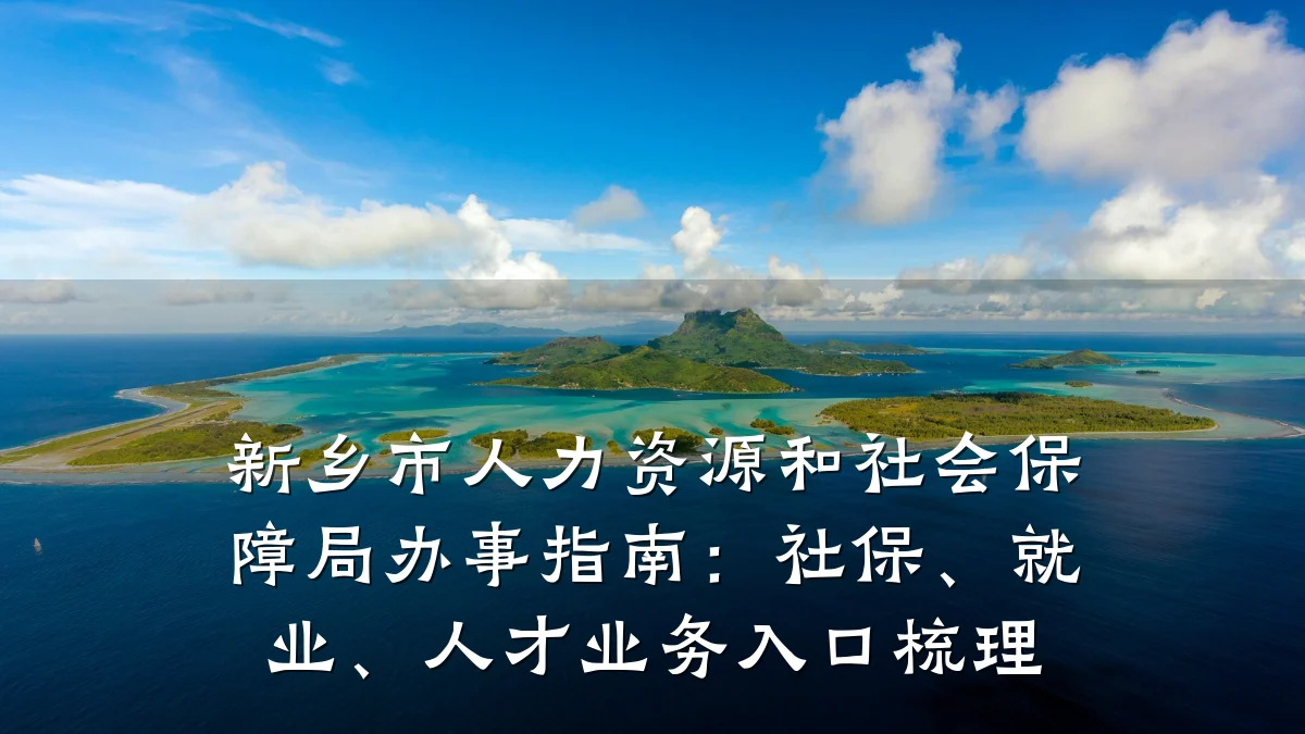 新乡市人力资源和社会保障局办事指南:社保、就业、人才业务入口梳理