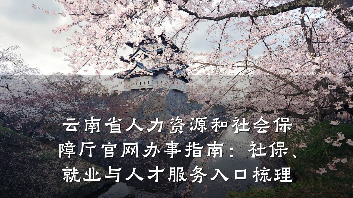 云南省人力资源和社会保障厅官网办事指南:社保、就业与人才服务入口梳理