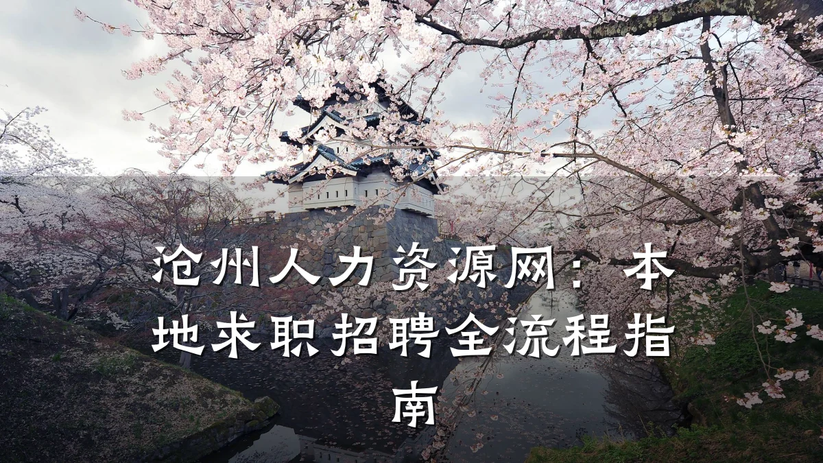 沧州人力资源网：本地求职招聘全流程指南