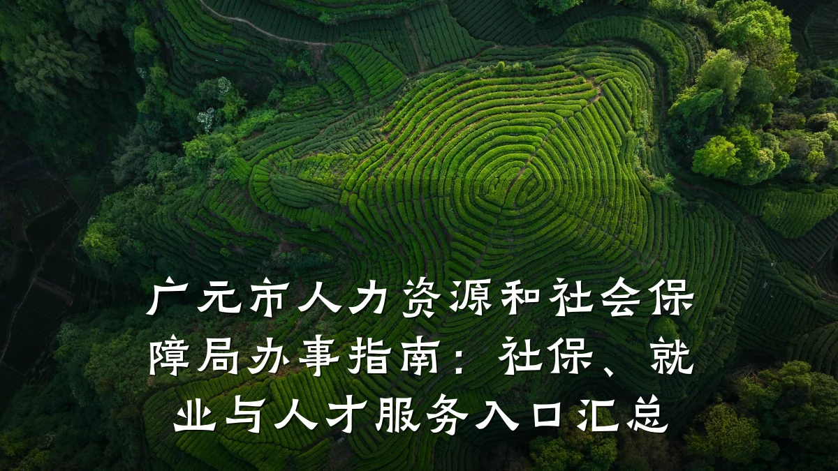 广元市人力资源和社会保障局办事指南:社保、就业与人才服务入口汇总