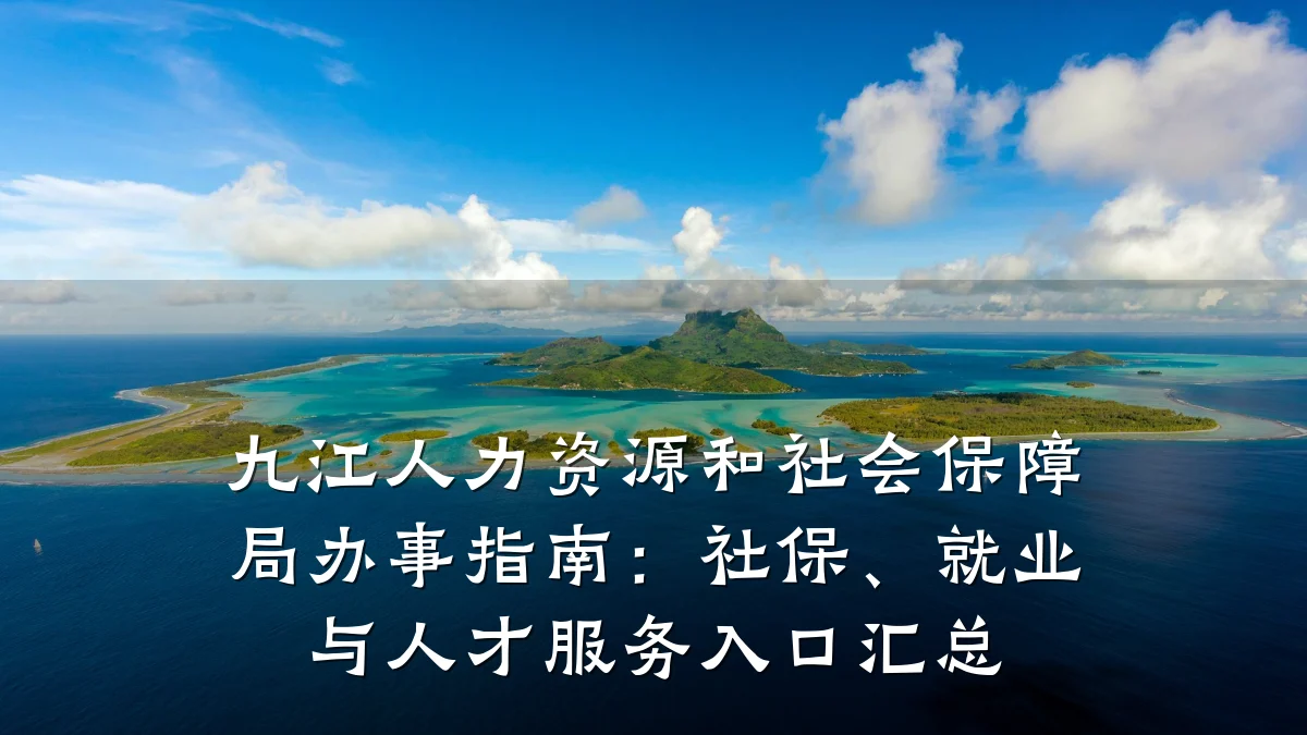 九江人力资源和社会保障局办事指南：社保、就业与人才服务入口汇总
