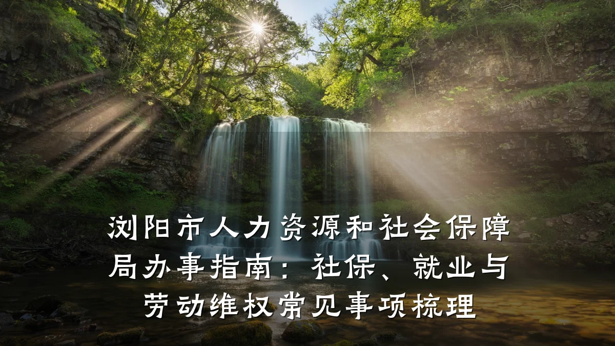 浏阳市人力资源和社会保障局办事指南:社保、就业与劳动维权常见事项梳理