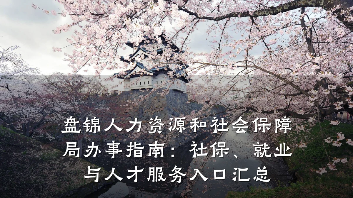 盘锦人力资源和社会保障局办事指南:社保、就业与人才服务入口汇总