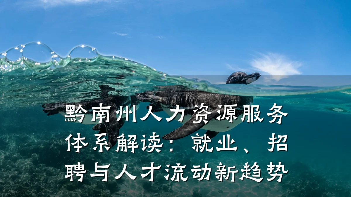 黔南州人力资源服务体系解读:就业、招聘与人才流动新趋势