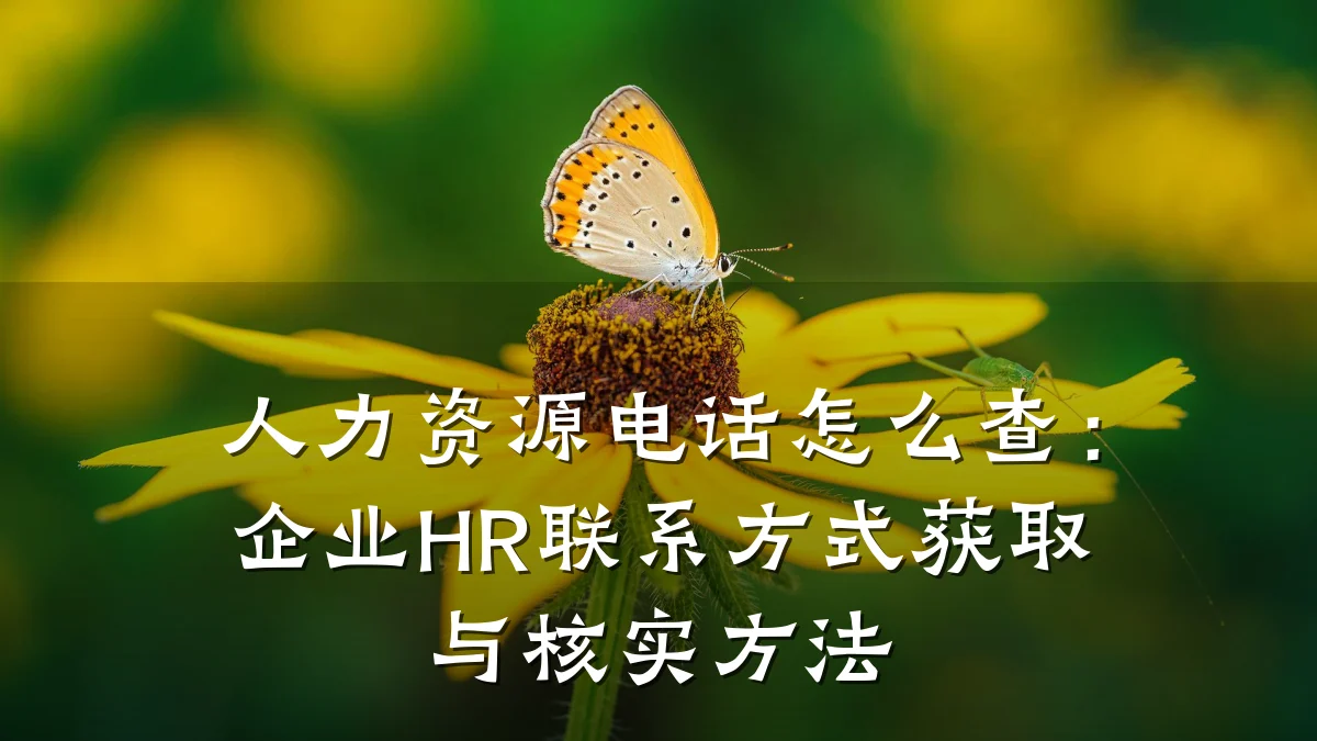 人力资源电话怎么查:企业HR联系方式获取与核实方法