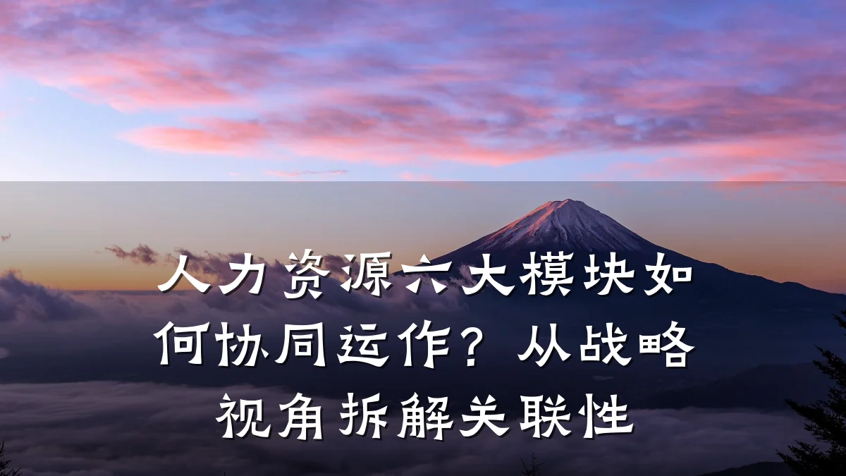 人力资源六大模块如何协同运作？从战略视角拆解关联性