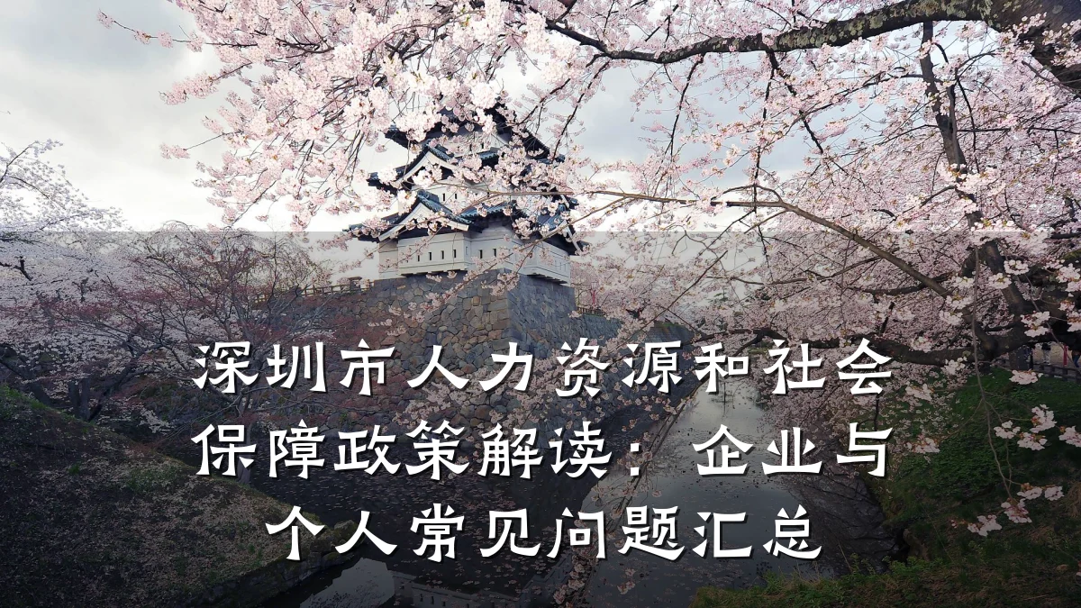 深圳市人力资源和社会保障政策解读:企业与个人常见问题汇总