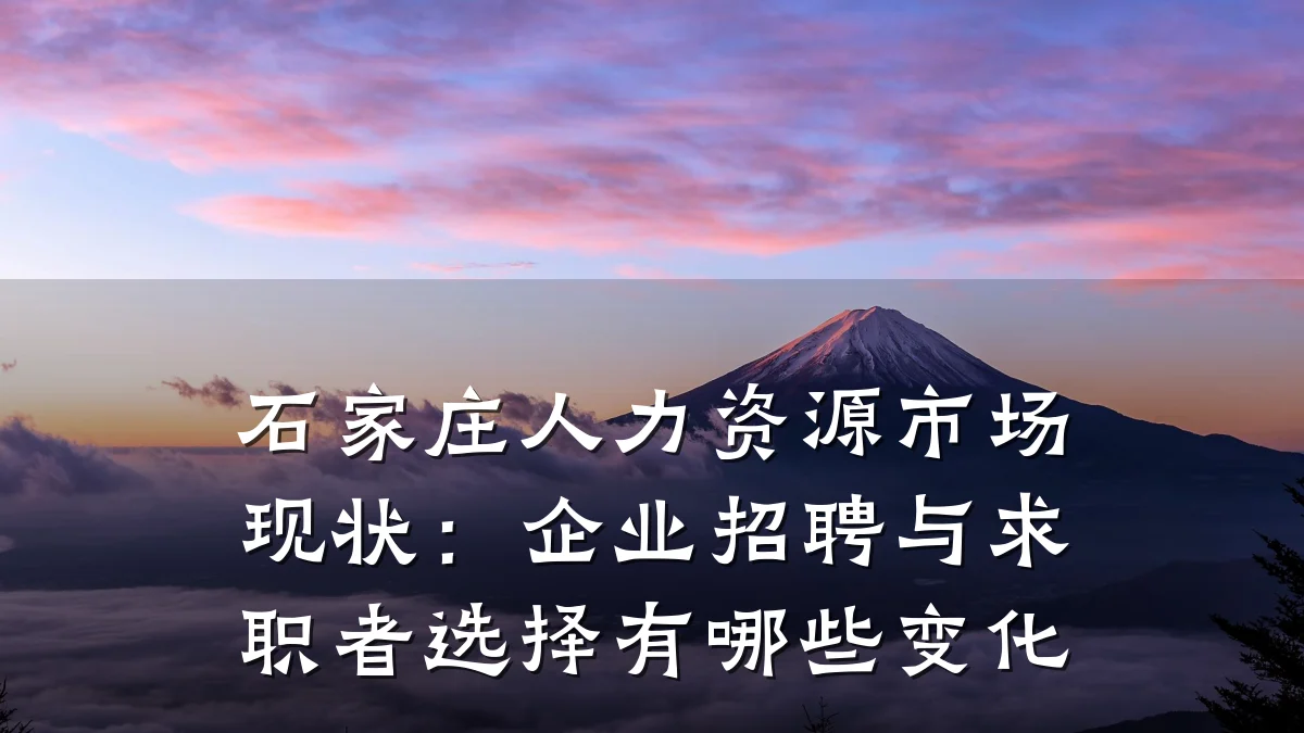 石家庄人力资源市场现状:企业招聘与求职者选择有哪些变化