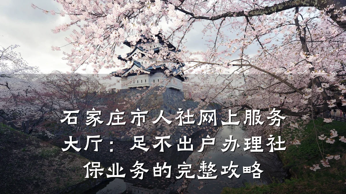 石家庄市人社网上服务大厅:足不出户办理社保业务的完整攻略