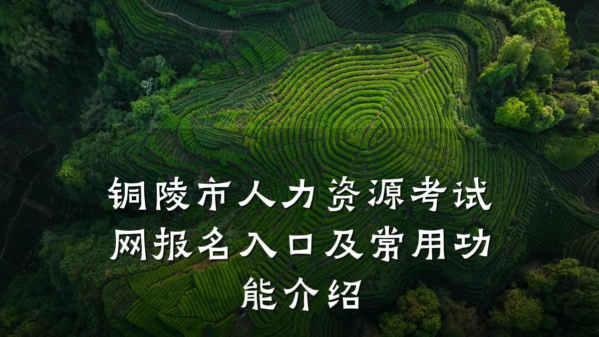 铜陵市人力资源考试网报名入口及常用功能介绍