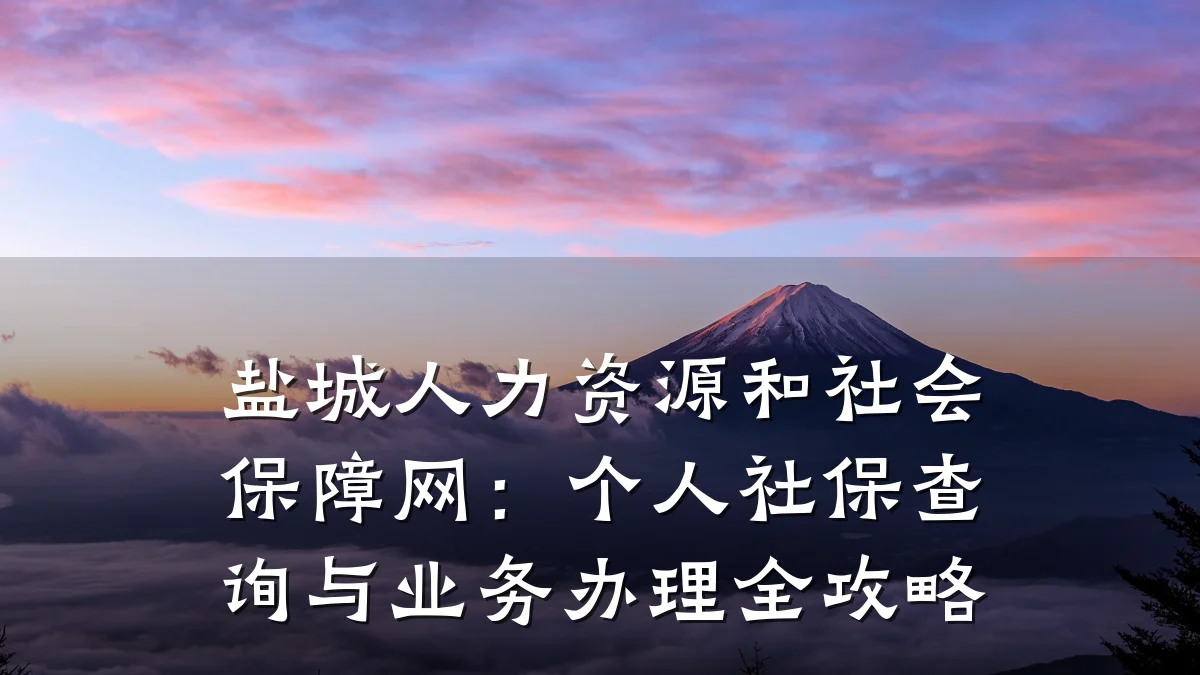 盐城人力资源和社会保障网：个人社保查询与业务办理全攻略