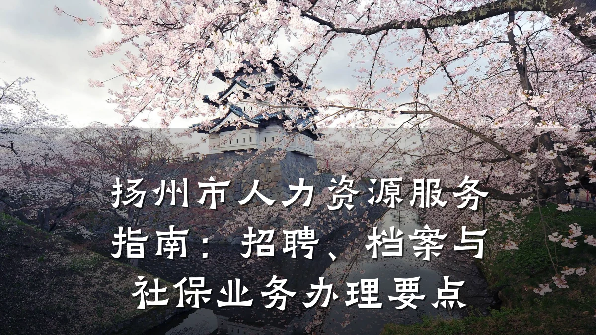 扬州市人力资源服务指南:招聘、档案与社保业务办理要点
