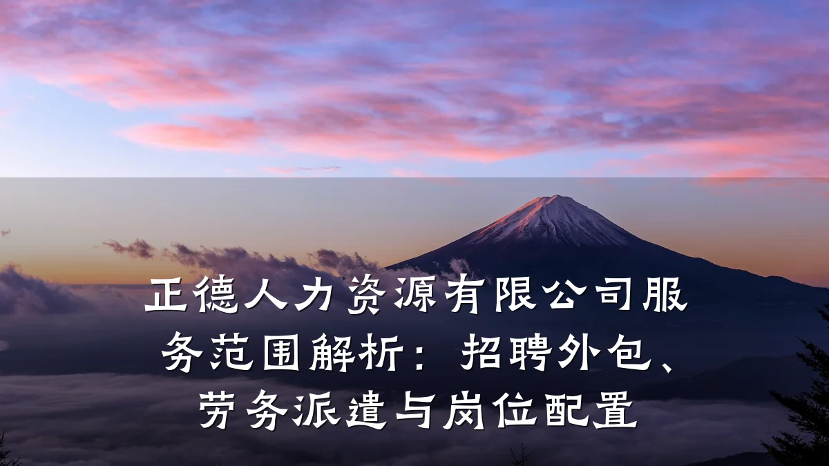 正德人力资源有限公司服务范围解析:招聘外包、劳务派遣与岗位配置