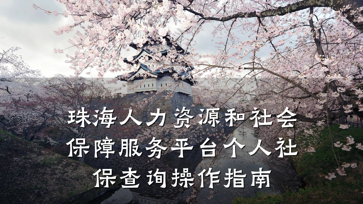 珠海人力资源和社会保障服务平台个人社保查询操作指南