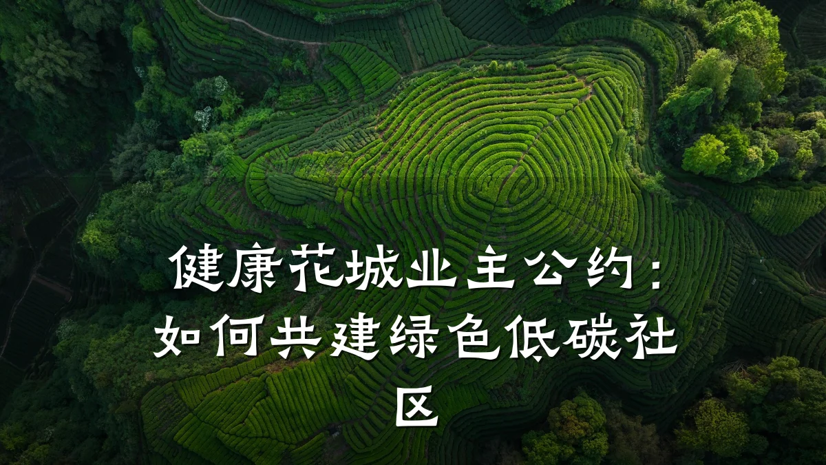 健康花城业主公约:如何共建绿色低碳社区