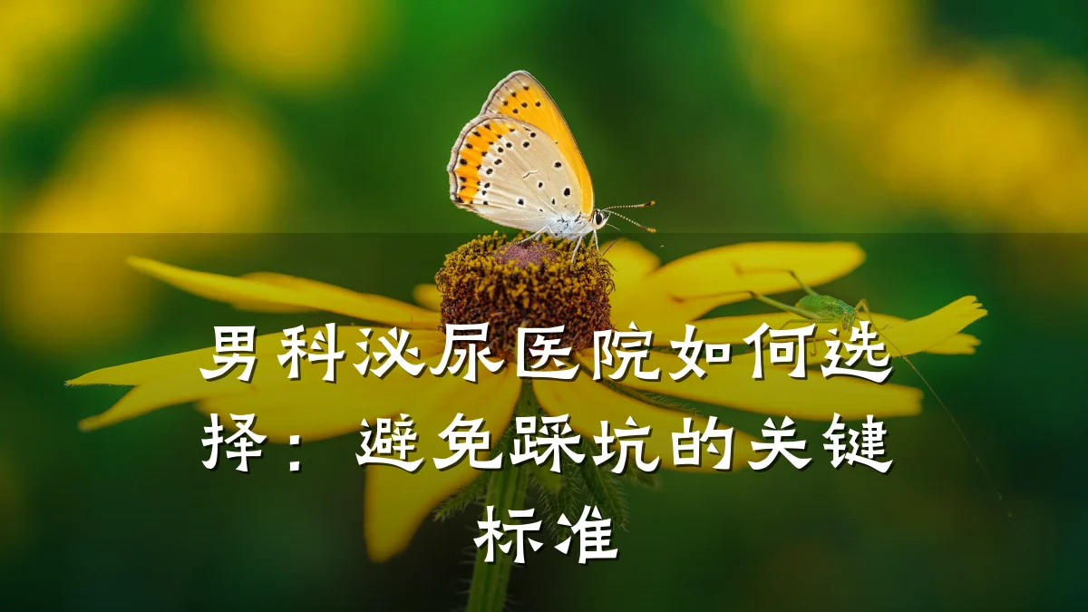 男科泌尿医院如何选择:避免踩坑的关键标准