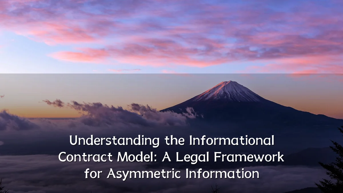 Understanding the Informational Contract Model: A Legal Framework for Asymmetric Information